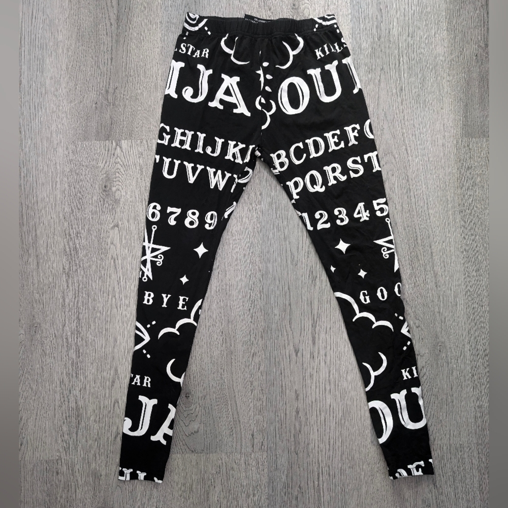 Killstar Ouija Board Leggings Small Black White Witchy Goth Halloween Occult